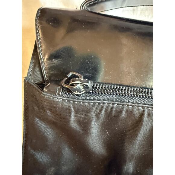 Prada Shoulder Crossbody Bag Womens Black Nylon Patent Leather Made in Italy - Picture 6 of 16